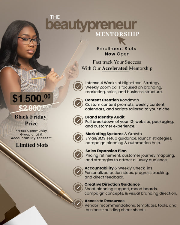 4-WEEK ACCELERATED BEAUTYPRENEUR MENTORSHIP
